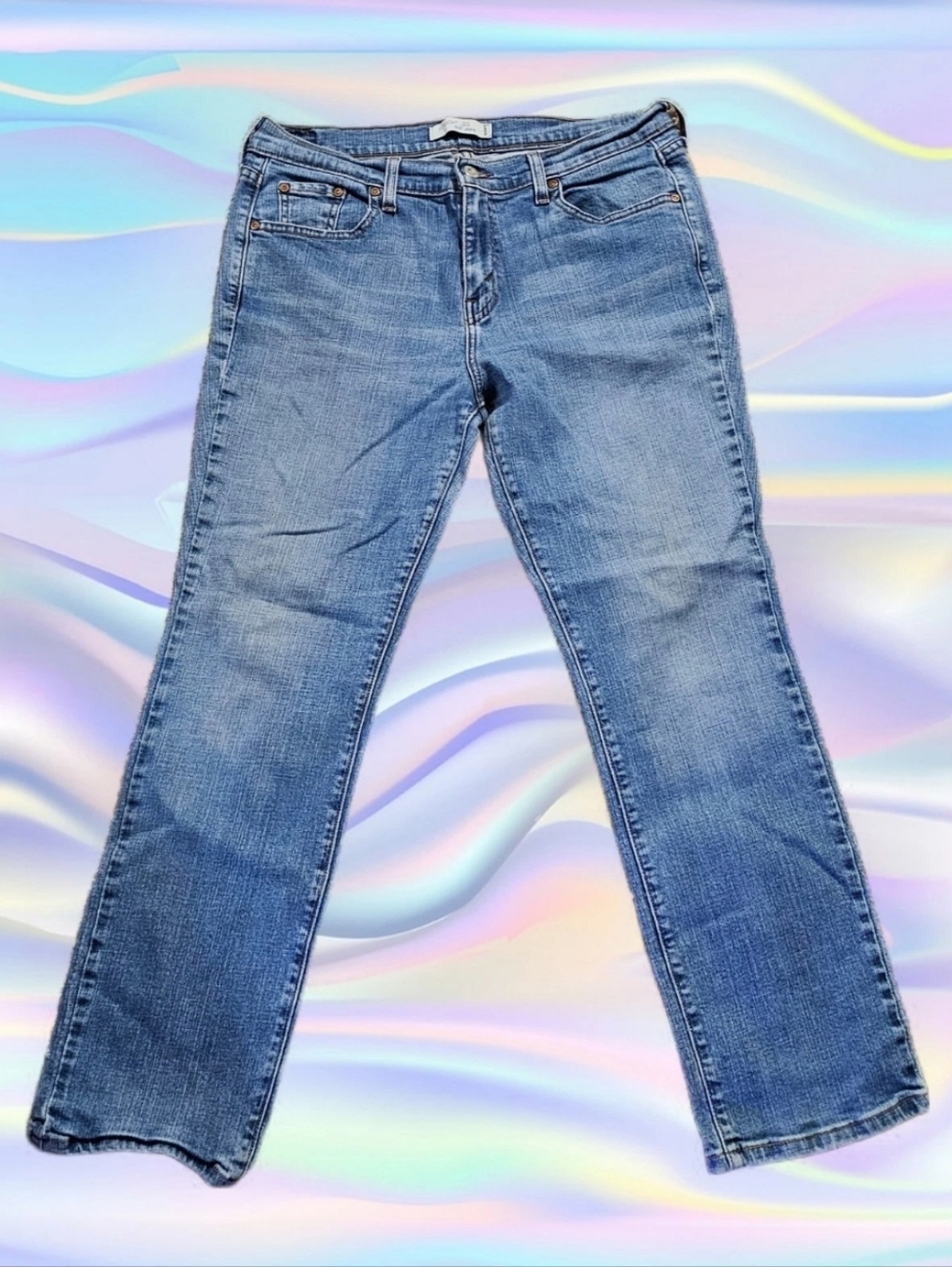 Levis 505 Jeans Vintage Y2k Regular Womens 12 Blue Straight Red Tab Grunge
